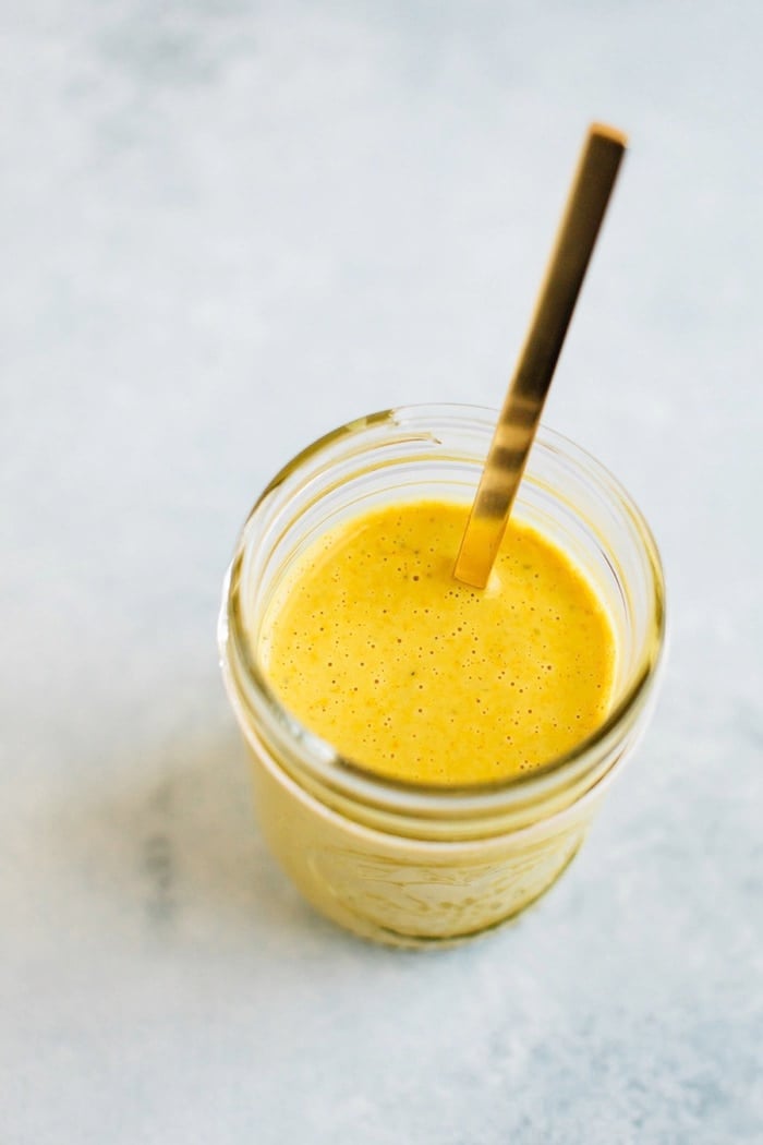 A super simple recipe for an anti-inflammatory turmeric tahini dressing that’s the perfect topping for your favorite salad, but also lovely as a sauce or dip!