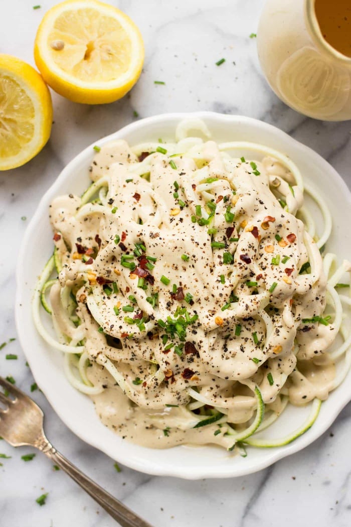 vegan cheesy zoodles