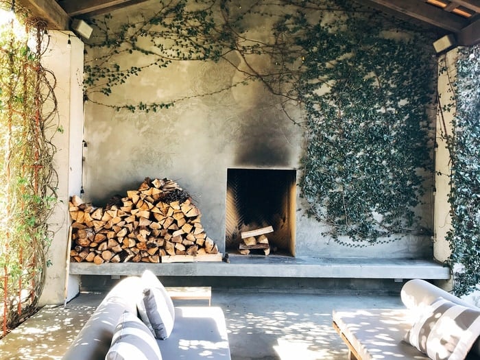 Home Farm outdoor fireplace