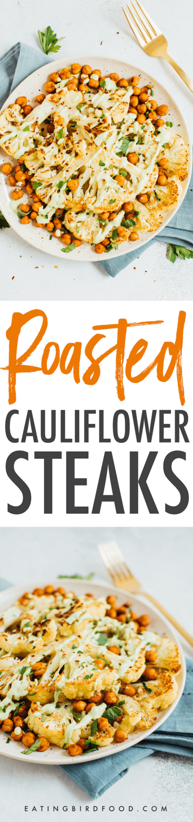 Roasted Cauliflower Steaks with Chickpeas and Green Tahini Sauce ...