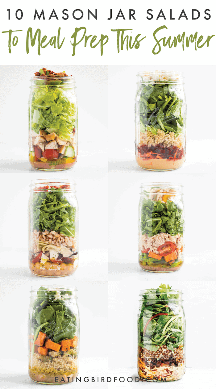 Chicken Avocado Club Mason Jar Salad - Eating Bird Food