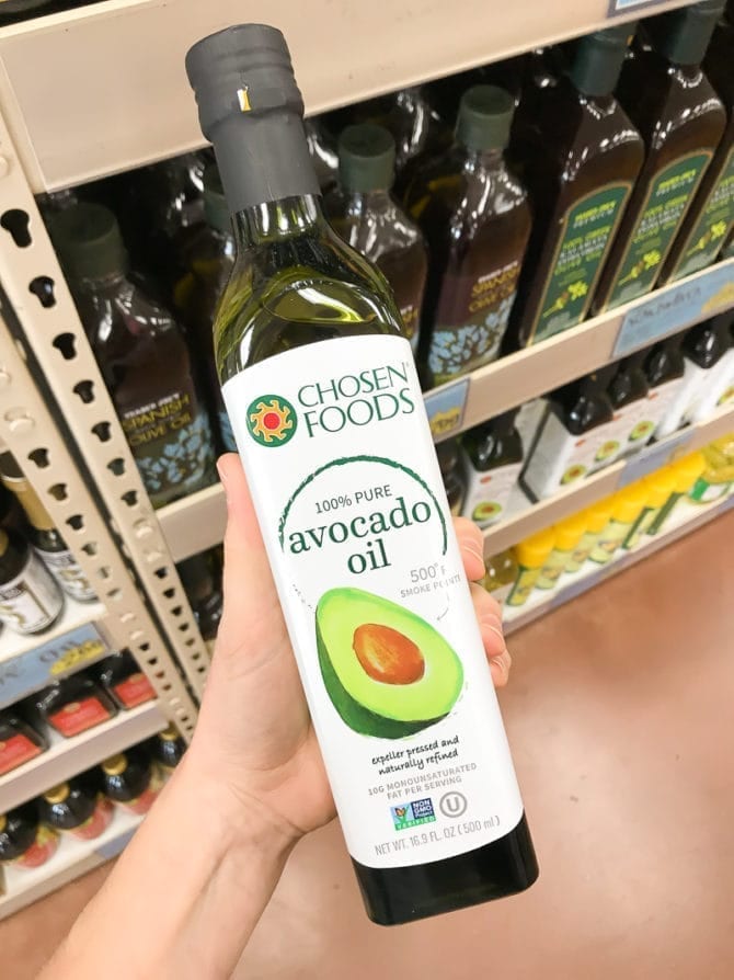 Bottle of Avocado Oil.