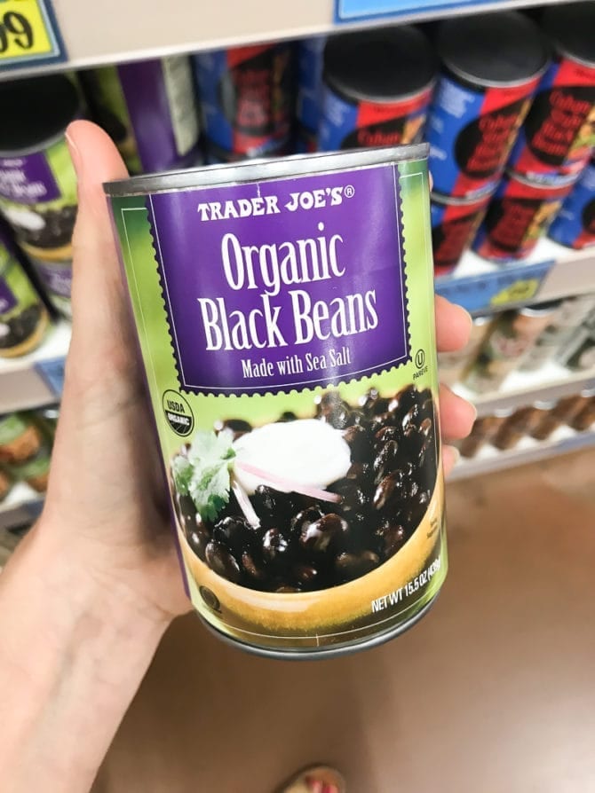 Can of organic black beans.