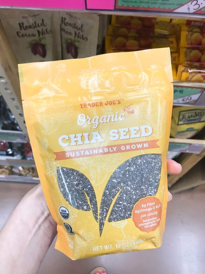 Package of Organic Chia Seeds.