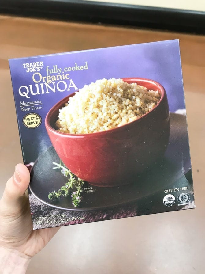 Box of fully cooked organic quinoa.