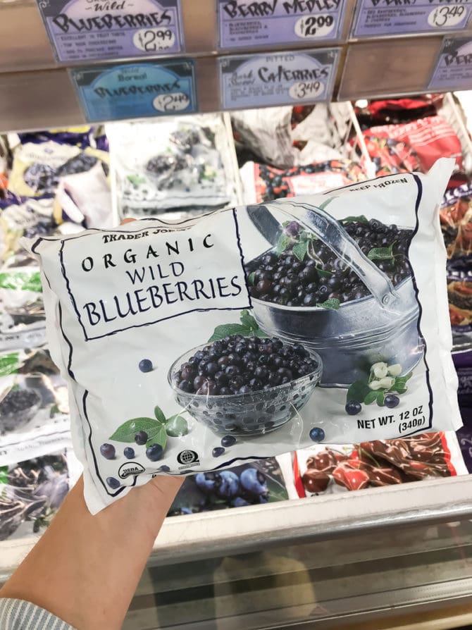 Package of organic wild blueberries.