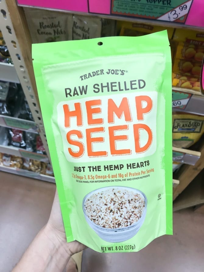 Package of Raw Shelled Hemp Seeds.