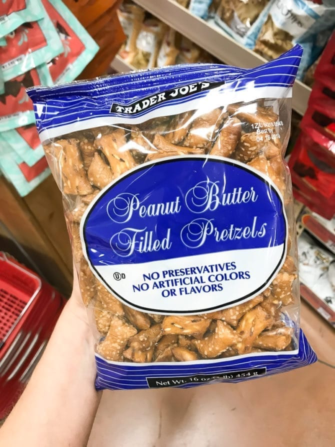 Package of Peanut Butter filled Pretzels.