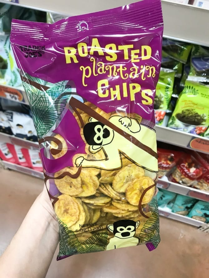 Packaged Roasted Plantain chips.