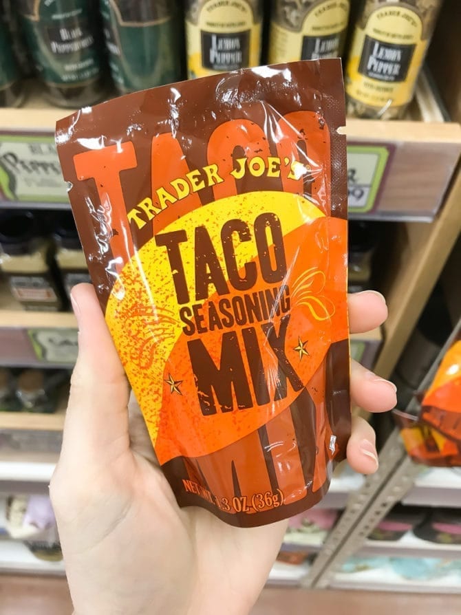 Packet of Trader Joe's Taco Seasoning Mix.
