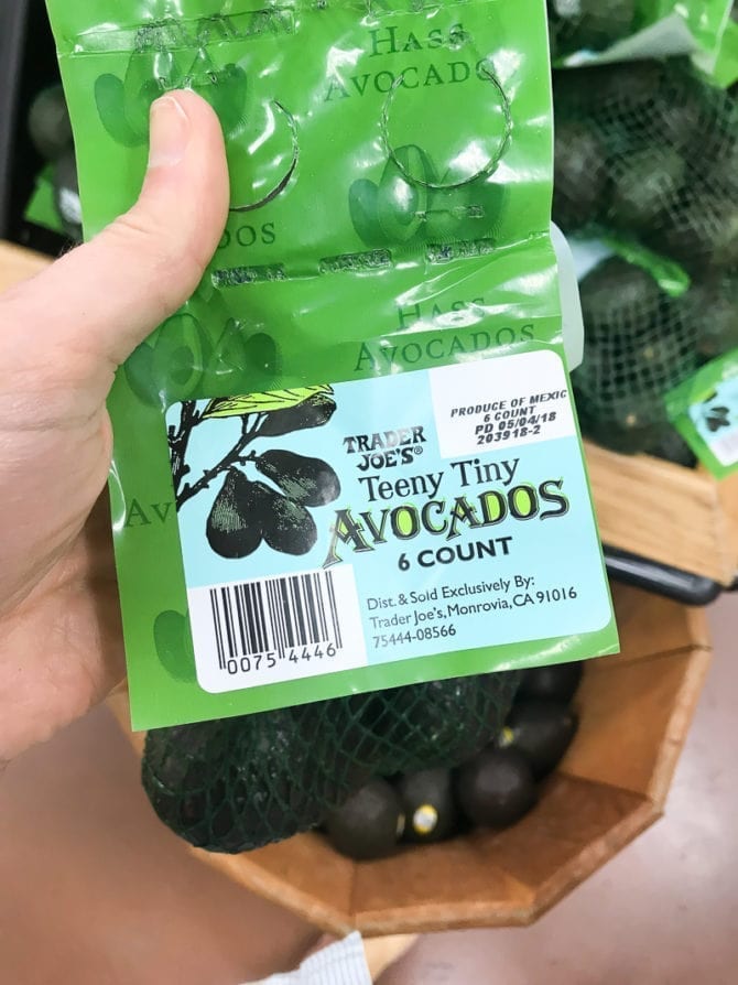 Bag of Teeny Tiny avocados from Trader Joes