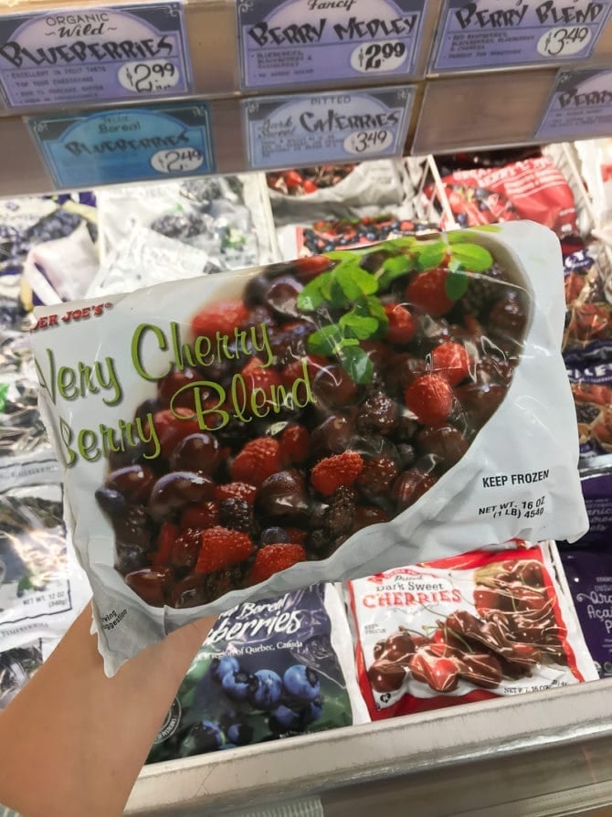Package of very cherry berry blend frozen berries.