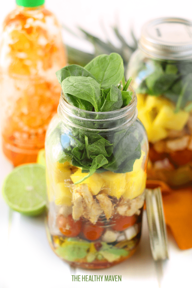 Chicken Avocado Club Mason Jar Salad - Eating Bird Food