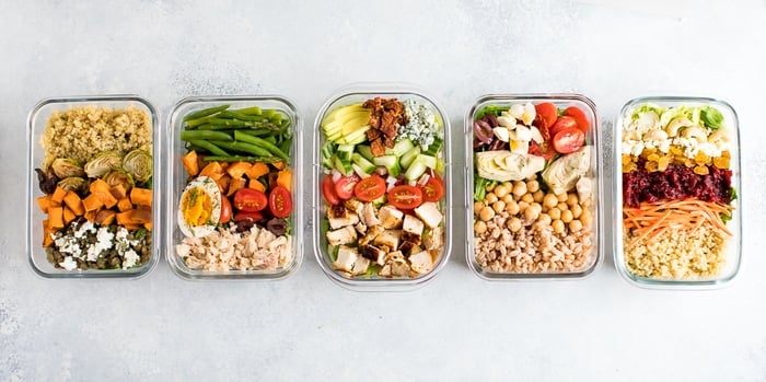 Meal Prep Salad - Chicken Avocado Club Salad - Eating Bird Food