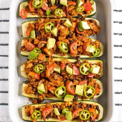 Dairy-Free Taco Zucchini Boats
