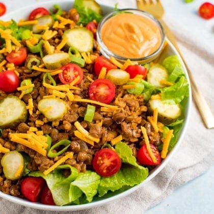 “Cheeseburger” Salad with Special Sauce
