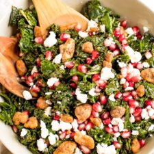 Kale Pomegranate Salad with Goat Cheese (Christmas Salad)-image