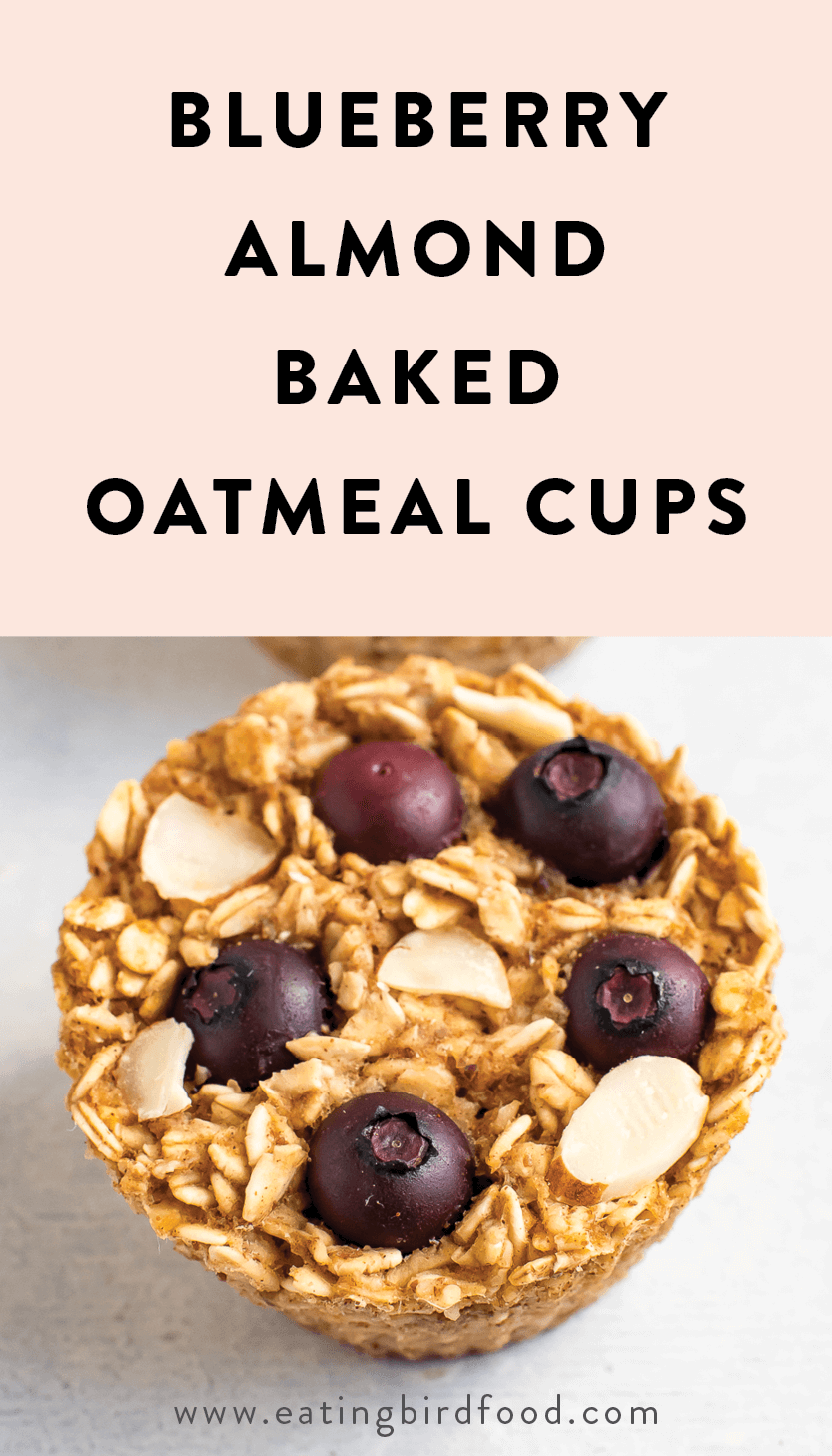 Blueberry almond baked oatmeal cup.
