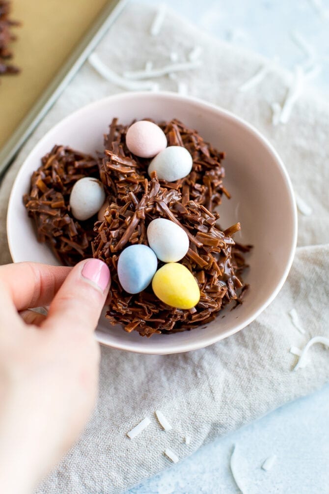 No-Bake Chocolate Coconut Nests