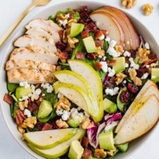 Pear Salad with Walnuts, Avocado and Grilled Chicken-image
