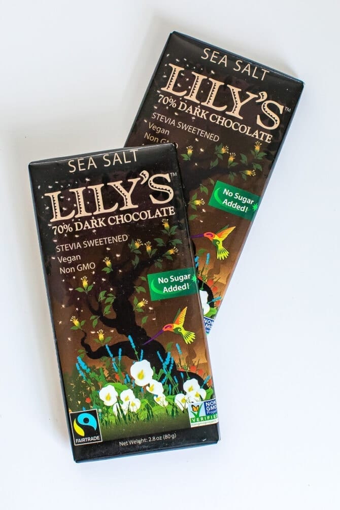 Lily's sea salt dark chocolate bar.