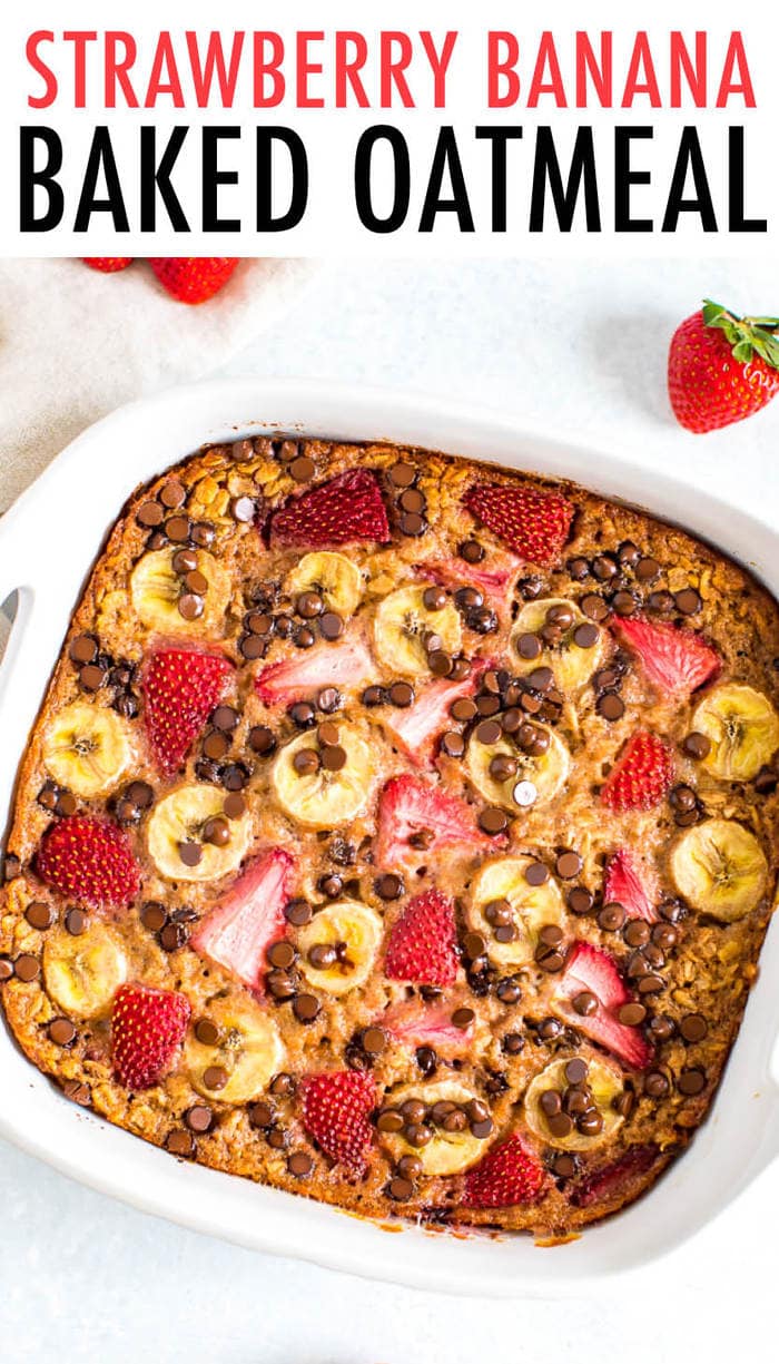 Easy Strawberry Banana Baked Oatmeal Eating Bird Food