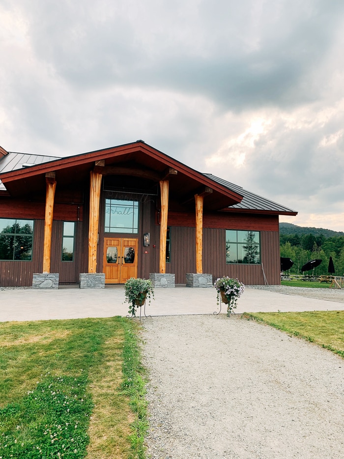 Lodge-like building at a Von Trapp Brewery in Vermont.