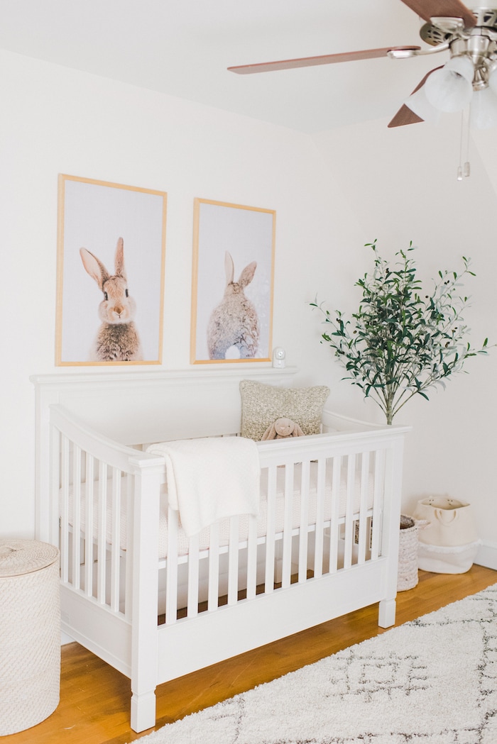 Baby Girl Minimal Nursery Reveal, Ceiling Fan Girl Nursery