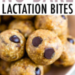 Bowl of chocolate chip no bake lactation bites.