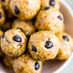 Bowl of chocolate chip lactation bites.