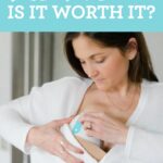 Woman putting on a Willow breast pump.