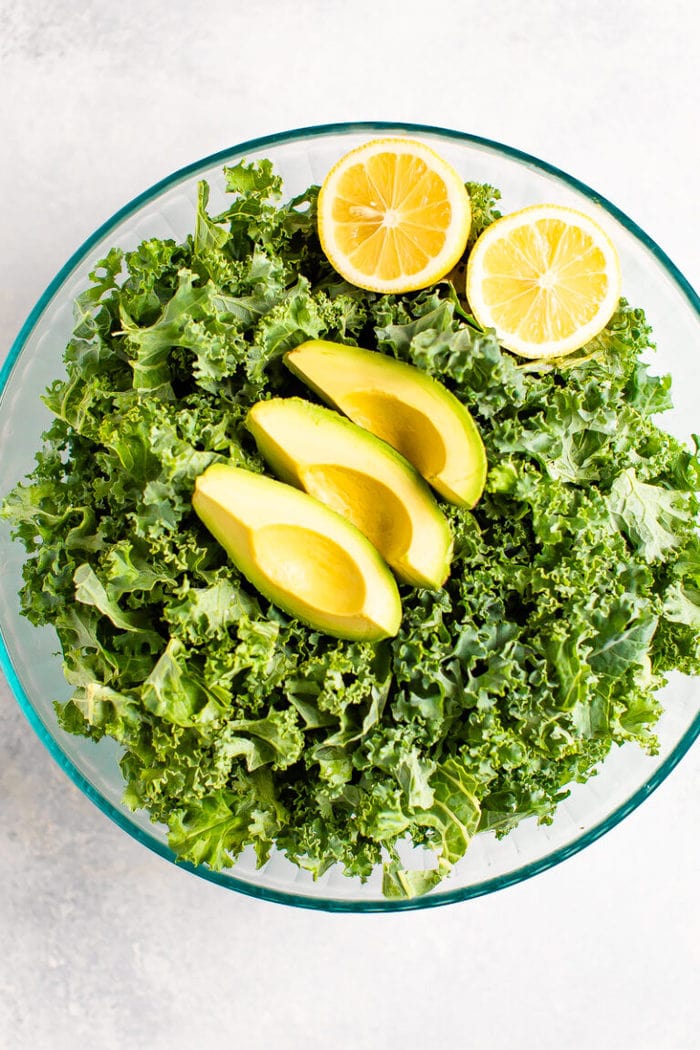 Massaged Kale Salad (with Avocado) Eating Bird Food