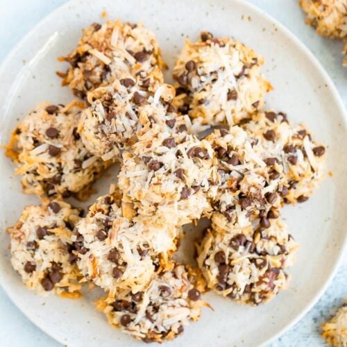 4 ingredient almond coconut cookies eating bird food