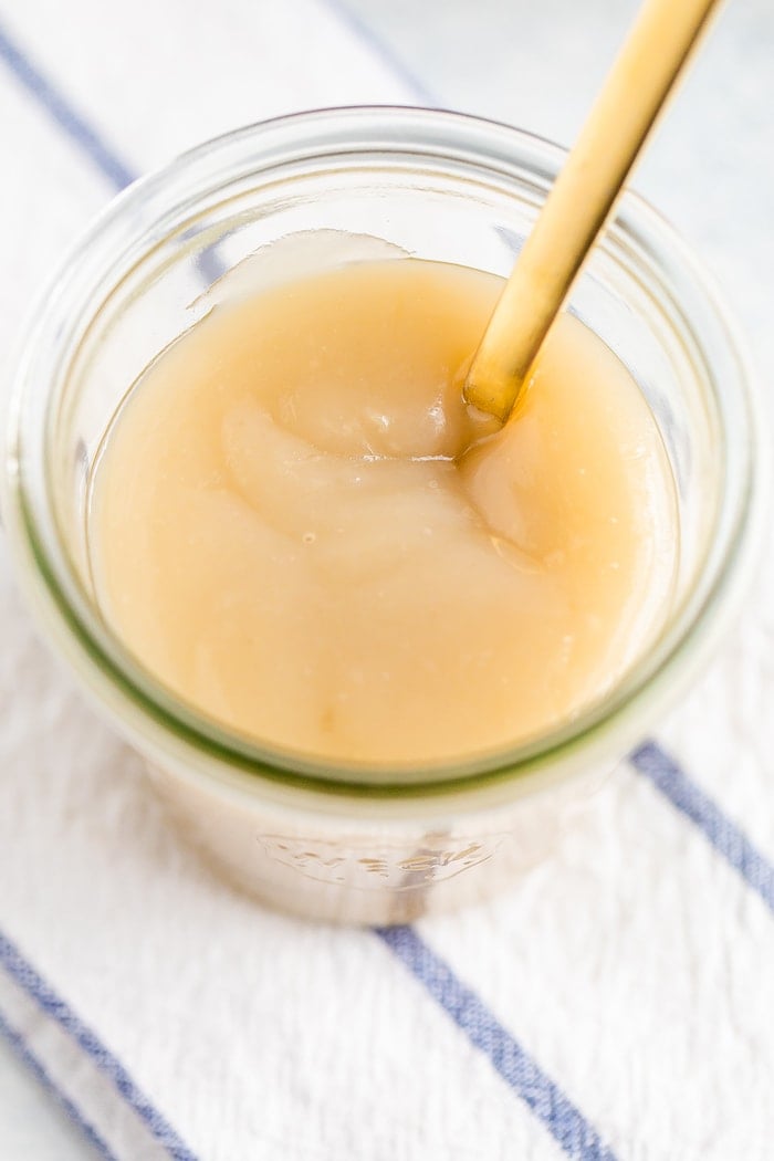 Jar of sweetened condensed coconut milk.