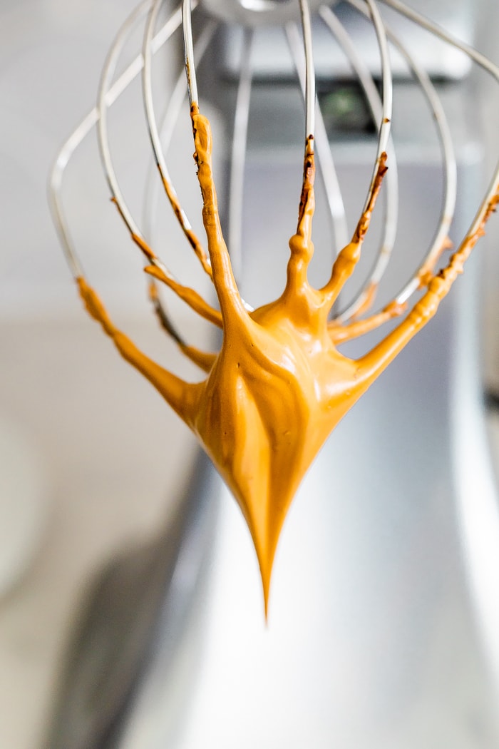 Whisk on a Kitchen Aid with a whipped coffee.