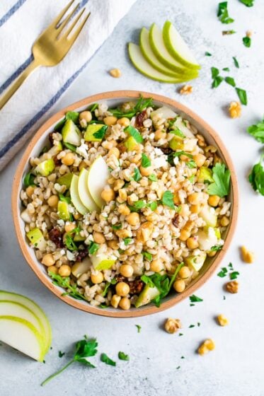 Easy Barley Salad with Chickpeas and Pears