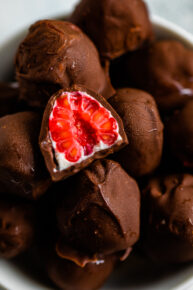 Chocolate Covered Frozen Raspberries - Eating Bird Food