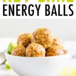 Bowl full of key lime energy balls.