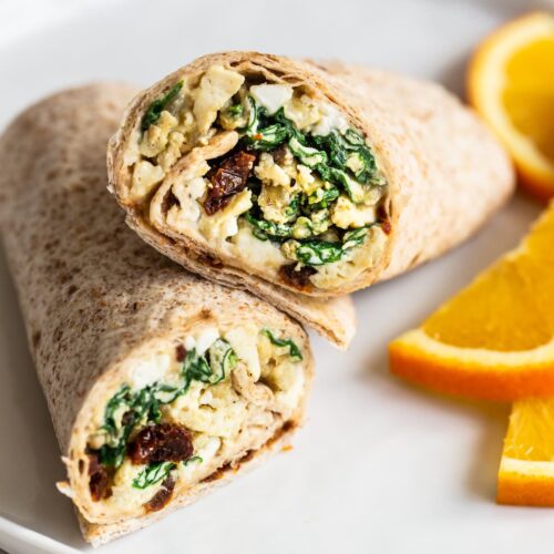 Egg, Spinach and Feta Breakfast Wrap Eating Bird Food