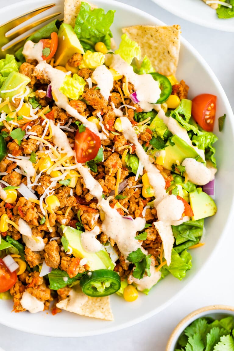Healthy Taco Salad {Super Flavorful} - Eating Bird Food