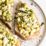 Avocado egg salad on toast.