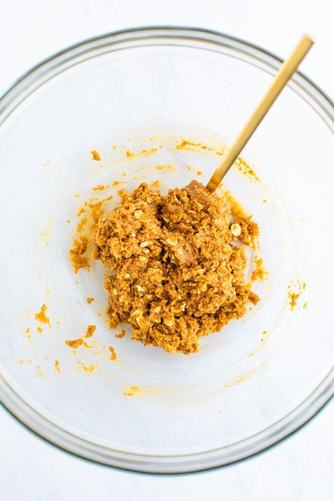 Mixing bowl with do-si-do cookie dough.