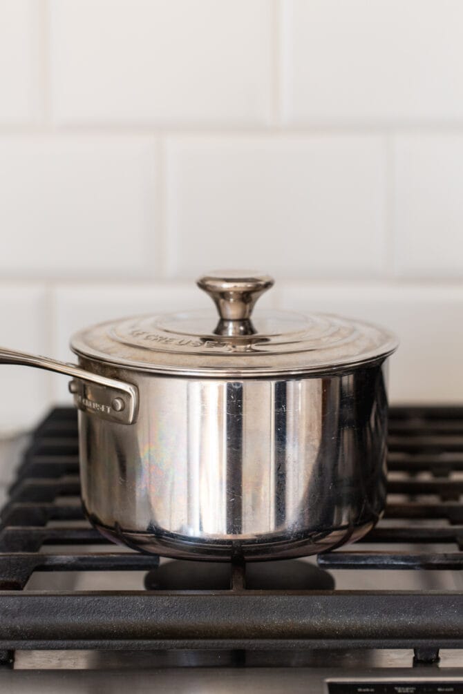 Pot on a stove.