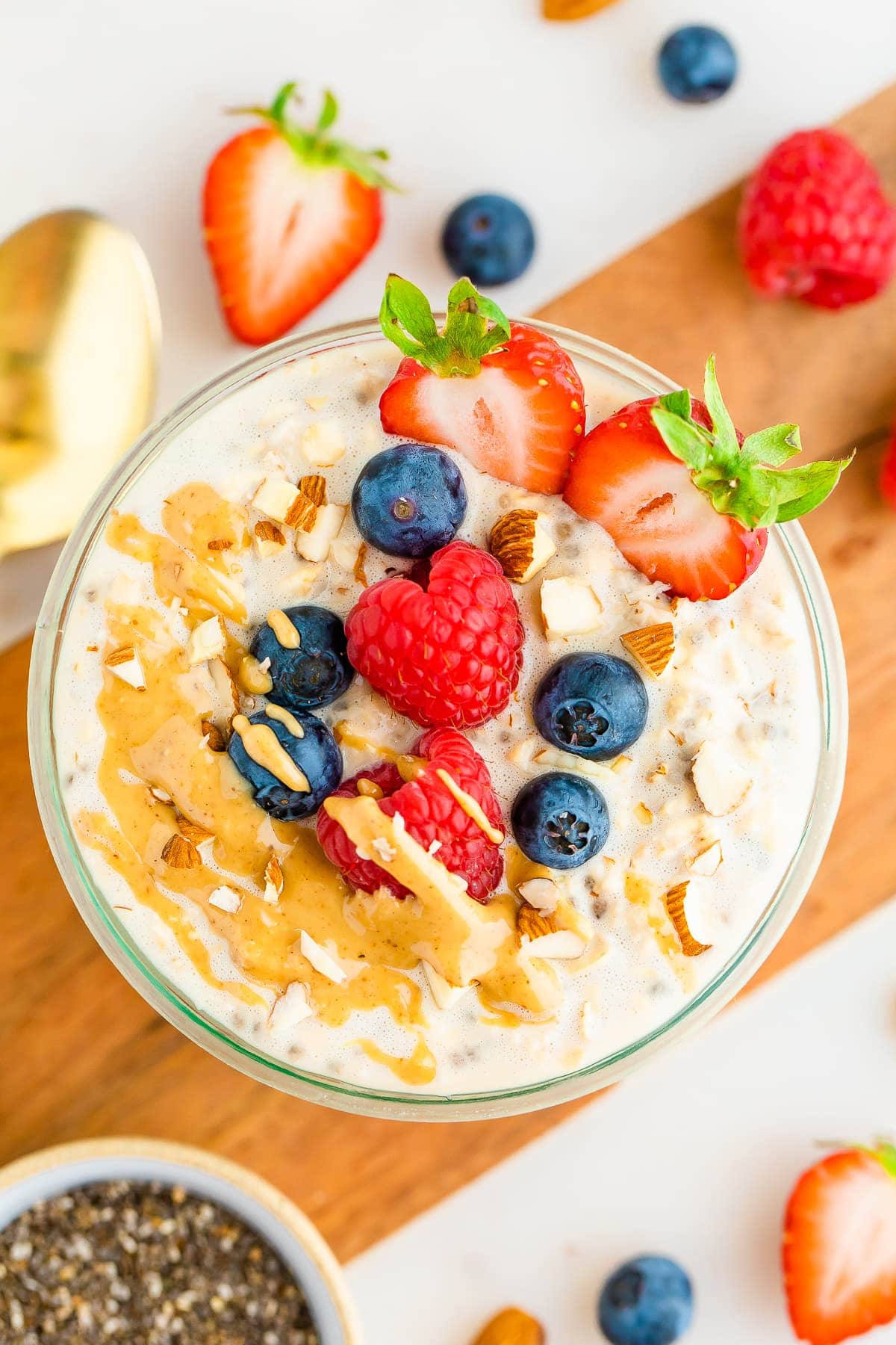 Set 4 Vasetti In Vetro Per Overnight Oats 500 Ml Con Coperchio In Bambù – Ermetici E A Prova Di Perdite – Incl. Etichette E Pennarello