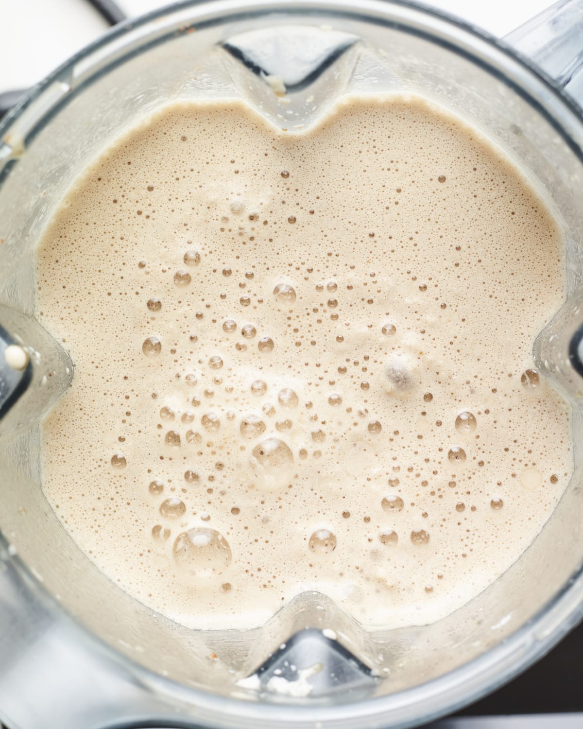 Blended Frappuccino in a blender.