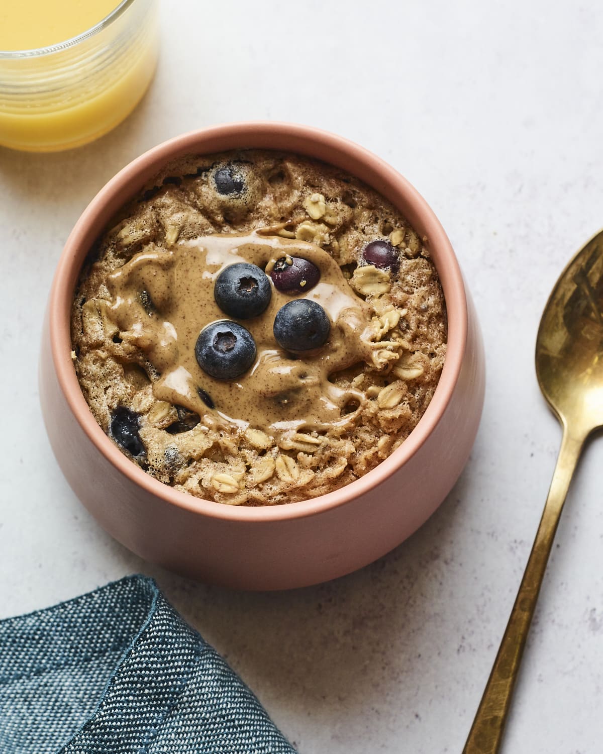 Eating bird food blueberry baked oatmeal