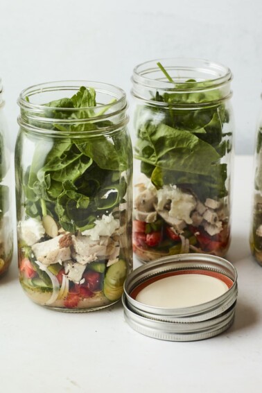 Chicken Avocado Club Mason Jar Salad - Eating Bird Food