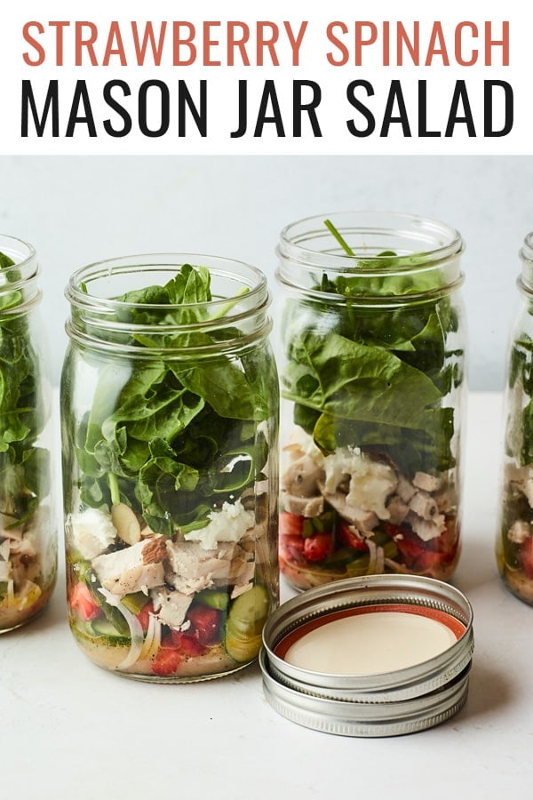 Strawberry Spinach Mason Jar Salad Eating Bird Food