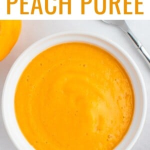 Bowl of peach puree.