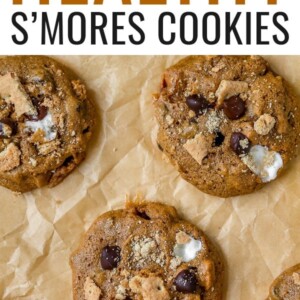 S'mores cookies on parchment paper.